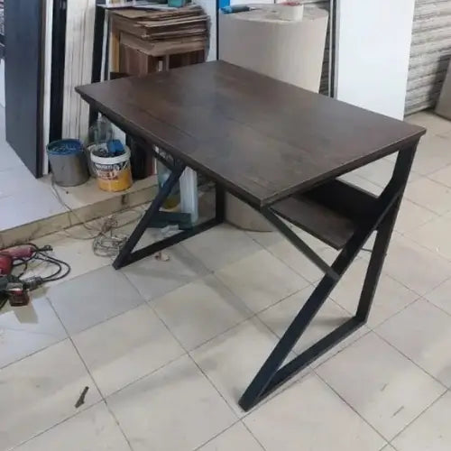 Rectangular Marble Dining Table with Modern X-Frame Base